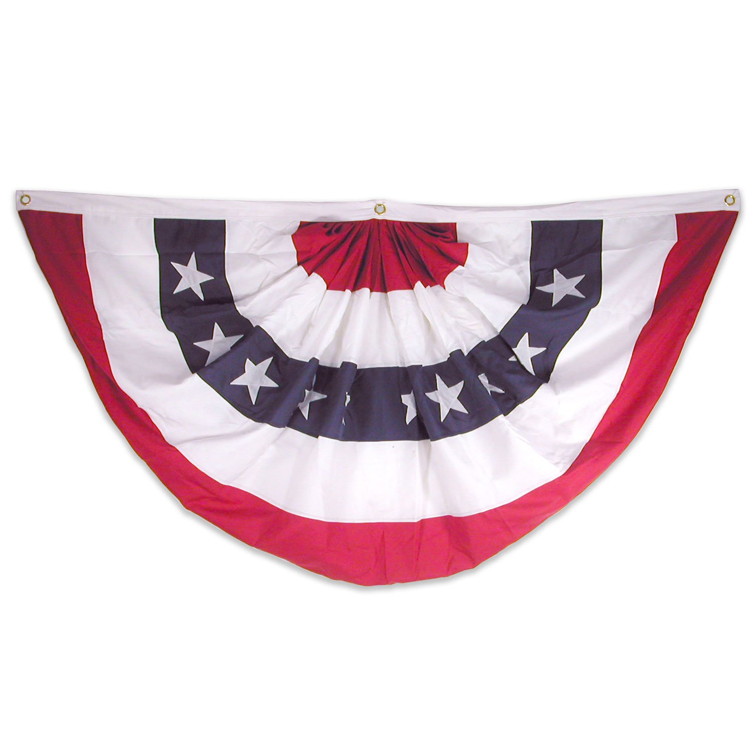 Bunting Flag - Pleated Fan, Red/White/Blue hanging