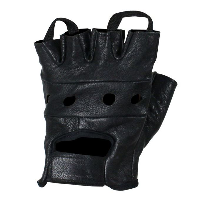 Fingerless Leather Motorcycle Gloves