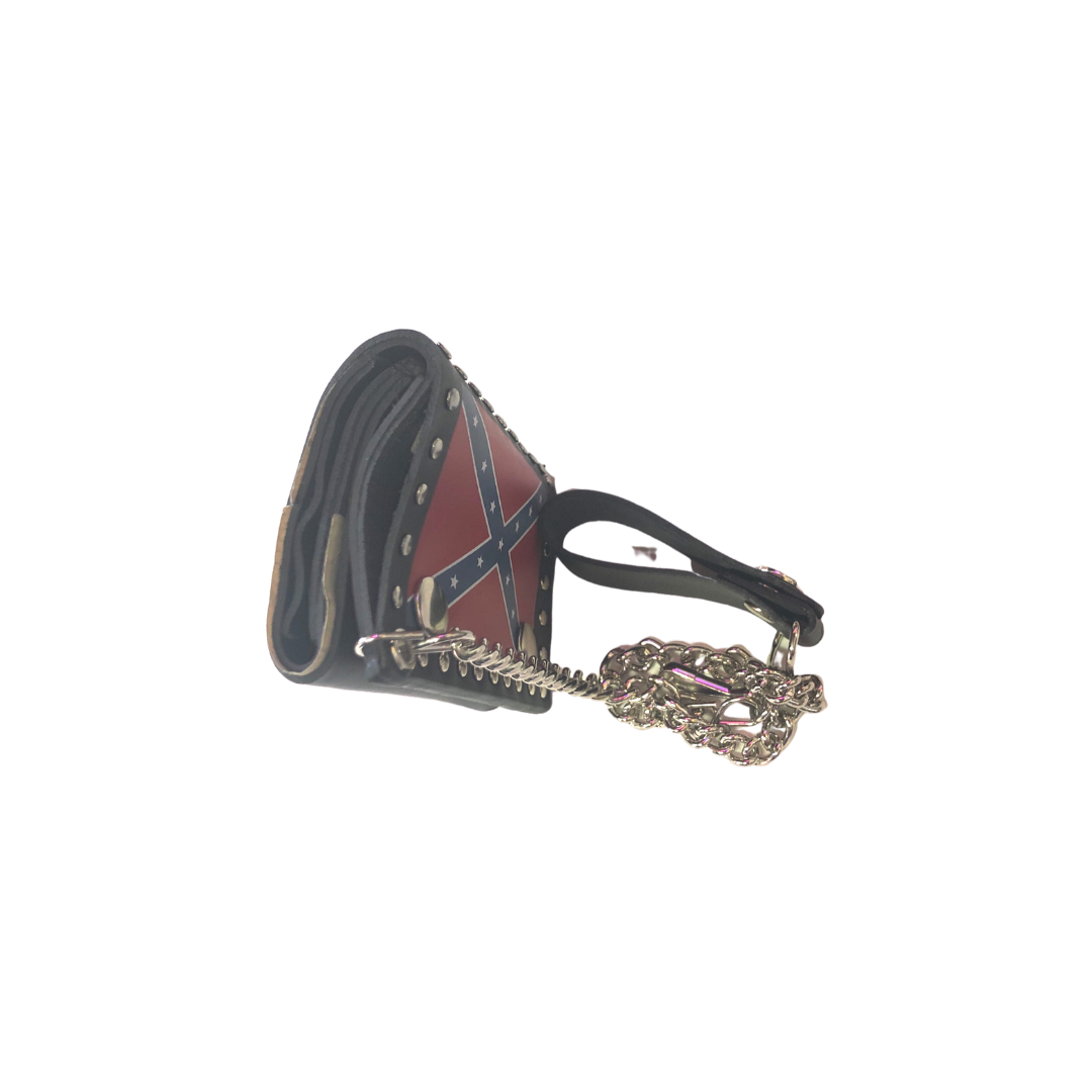 Rebel Flag Trifold Biker Wallet with Chain