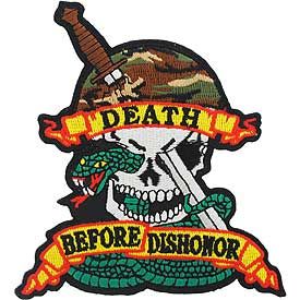 Death Before Dishonor Skull and Snake Patch