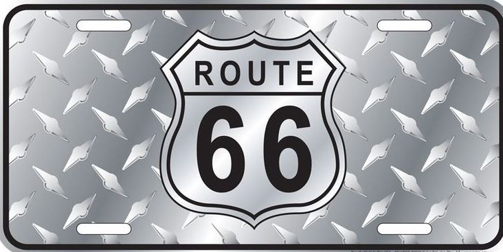 Route 66 Diamond License Plate