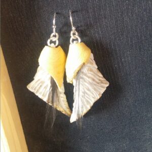 Bone Feather Earrings
