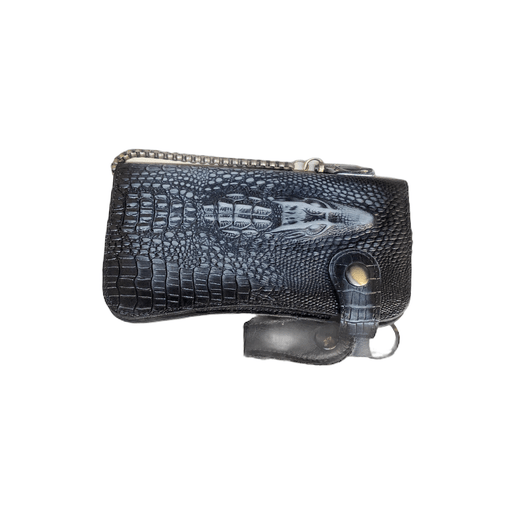 Alligator Embossed Trucker Wallet with Chain