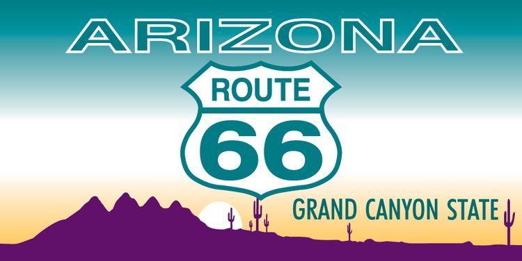 Route 66 Arizona License Plate Sticker