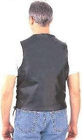 Men's Premium Side Lace Biker Vest - Black