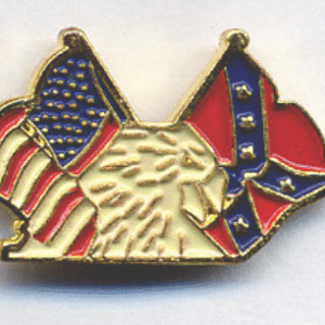 US Flag & Rebel Flag Pin