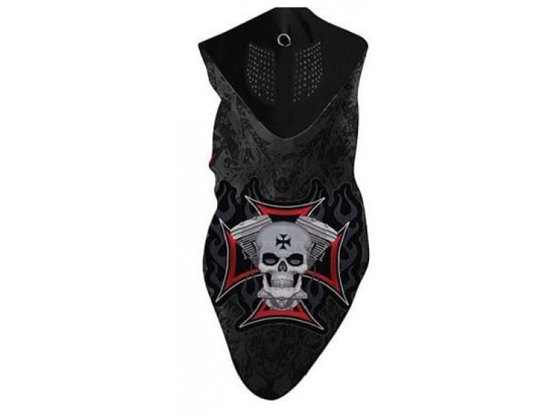 Skull and Iron Cross Motorcycle Bandana Face Mask