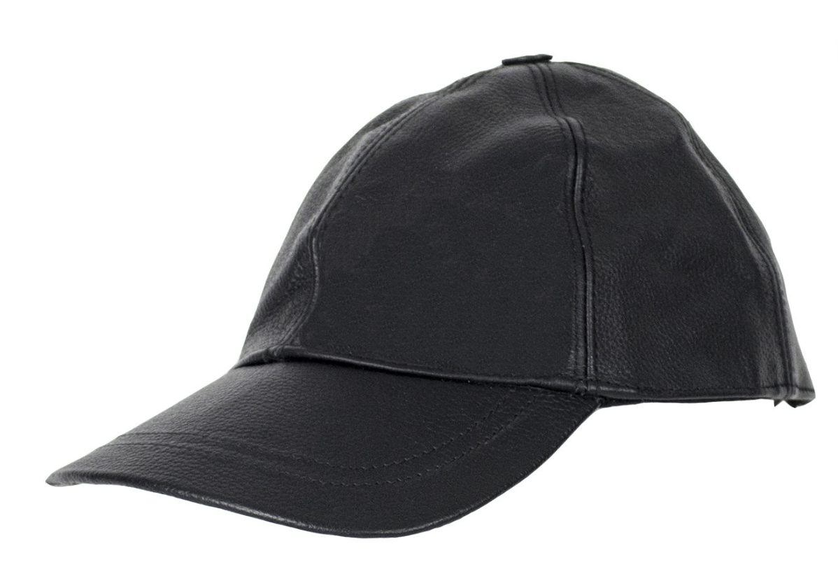 Biker Leather Baseball Cap left