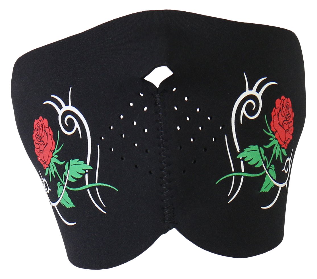 Tribal Rose Neoprene Half Mask