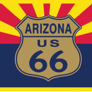 Arizona Route 66 State Flag License Plate