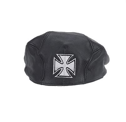 Leather Cap With Chopper Emblem side
