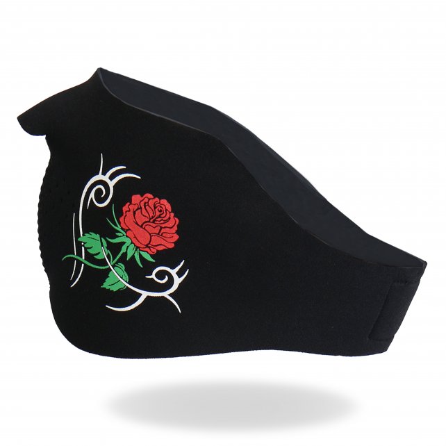 Tribal Rose Neoprene Half Mask