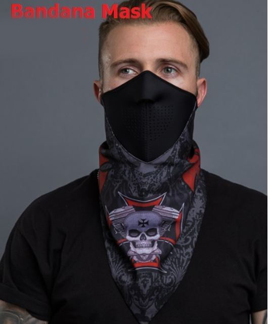 Skull and Iron Cross Motorcycle Bandana Face Mask